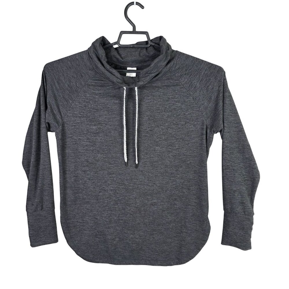 Womens Members Mark Gray Soft Funnel Neck Pullover Polyester Blend Stretch S
